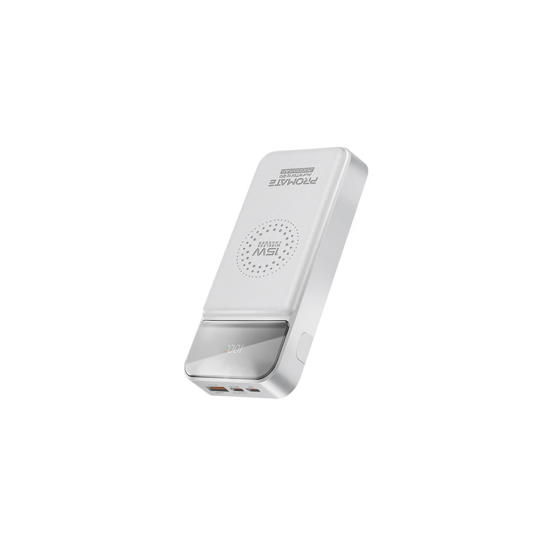 Promate AuraTorq-20 Ultra Slim 15W 20000mAh Wireless Charging Power Bank with 20Watt PD & QC3.0 - White in Qatar Promate AuraTorq-20 Ultra Slim 15W 20000mAh Wireless Charging Power Bank with 20Watt PD & QC3.0 - White in Qatar